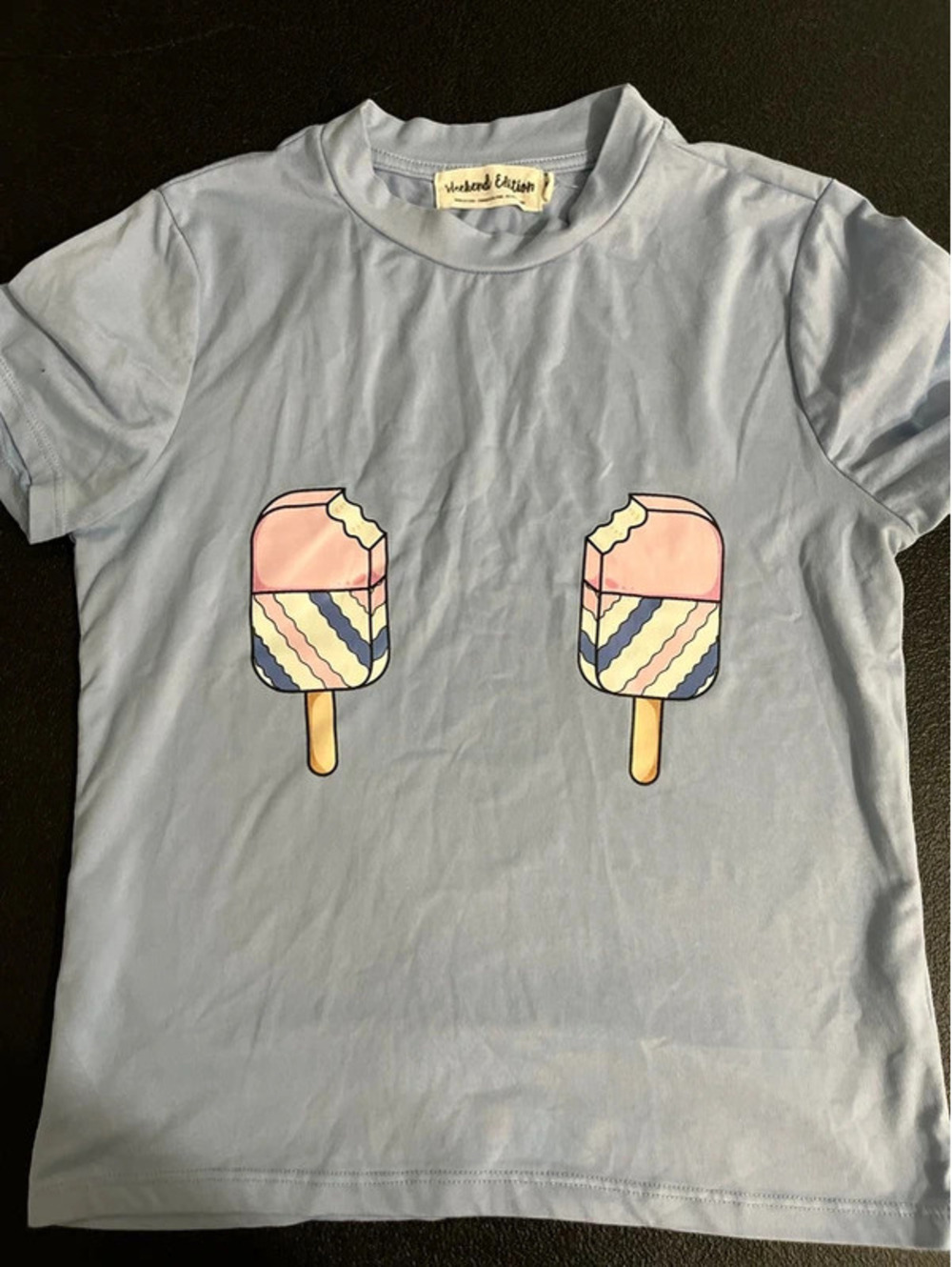 Woman girl size XS blue T-shirt